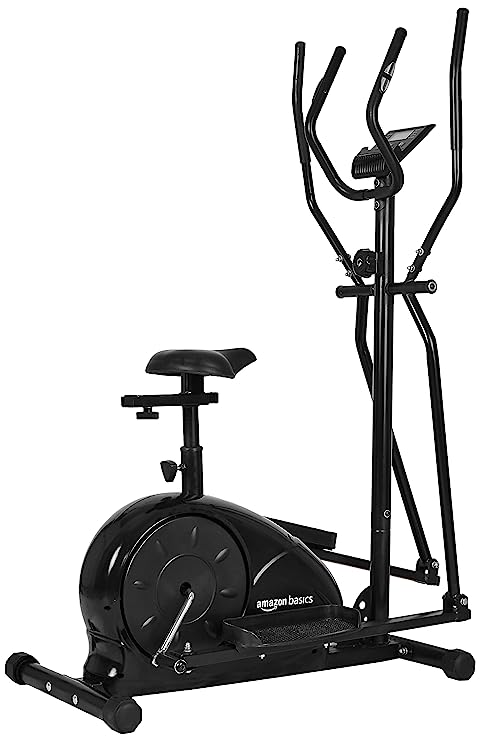 AmazonBasics Advanced Elliptical Cross Trainer with Adjustable Seat, LCD Display, 8 Levels Magnetic Resistance, 6 Kg Flywheel, Max User Weight 120 Kg (Free Installation, Warranty Included)