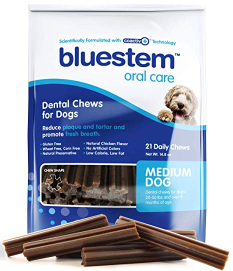 Dog Dental Chews: Rawhide Free Treat Teeth Cleaning Sticks for ALL Breed of Small, Medium, Large Dogs. Mini Brushing Chew Stick Treats Plaque Tartar & Bad Breath. Healthy Pet Food Supplies MADE IN USA