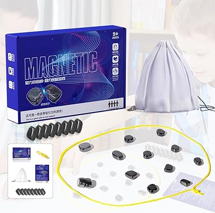 Magnetic Chess Game Board,Multiplayer Magnet Chess Game,Portable Table Top Magnetic Battle Chess with Storage Bag Board Games for Family Kids Party Games