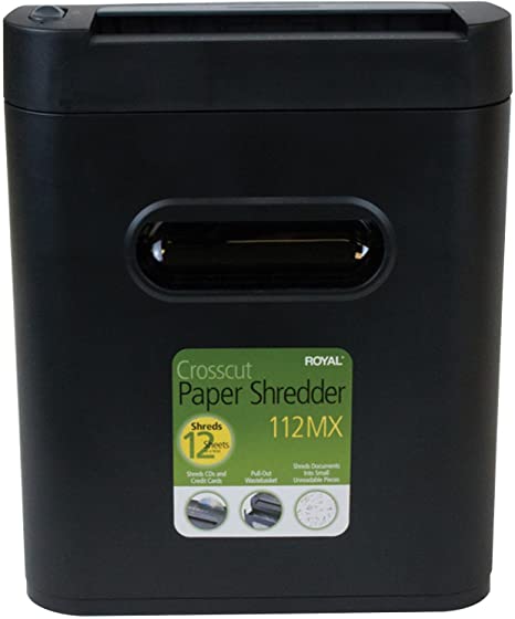 Royal 112MX 12-Sheet Cross Cut Shredder Black