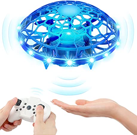 Mini Drones for Kids, KAQINU Multiple Remote Controls-Hand Operated RC Quadcopter, LED Hands Free UFO Hand Controlled Flying Ball Toys Gifts for Boys and Girls