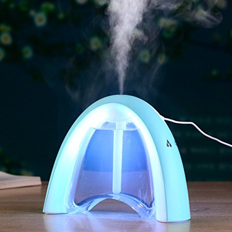 400ml Essential Oil Diffuser Vaporizer - Esdabem Rainbow Ultrasonic Aroma Air Humidifier with 7 Led Color Changing Lamps, Continuous Mist, Used for Home, Yoga, Office, Spa, Bedroom, Baby Room (Blue)