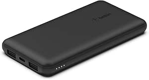 Belkin BoostCharge USB-C Portable Charger 10K Power Bank w/ 1 USB-C Port and 2 USB-A Ports & Included USB-C to USB-A Cable for iPhone 15, 15 Plus, 15 Pro, 15 Pro Max, Samsung Galaxy S24 & More-Black