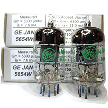 Riverstone Audio Tested/Matched Pair (2 Tubes) 7-Pin GE JAN 5654W Fully-Tested Vacuum Tubes - Upgrade for 6AK5/6J1/6J1P/EF95 Audio Amplifier Electron Tube - 5654W Platinum Grade Pair