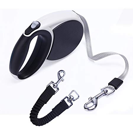 Happy & Polly Retractable Dog Leash Retractable Bungee Dog Leash Anti-pull Dog Leash Large Breed Anti-bite Reflective Non-slip Handle, for Large Medium Small Dogs