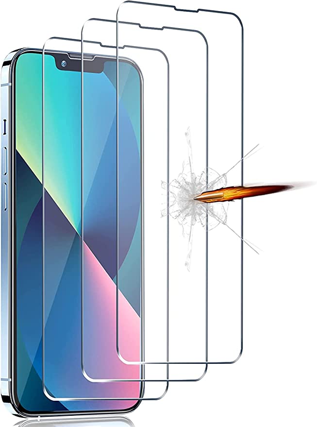 Novo Icon [ 3-PACK Screen Protector Compatible with iPhone 14 Plus [ Easy Installation Frame ] HD Tempered Glass Screen Protector Compatible with iPhone 14 Plus, Anti Scratch, Case Friendly.