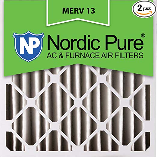 Nordic Pure 20x20x4M13-2 20x20x4 MERV 13 Pleated AC Furnace Air Filter, Box of 2, 4-Inch