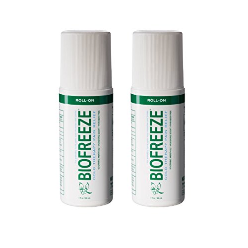 Biofreeze Pain Relief Gel, 3 Ounce Roll-On Applicator, (Pack of 2), Original Green Formula, Pain Reliever