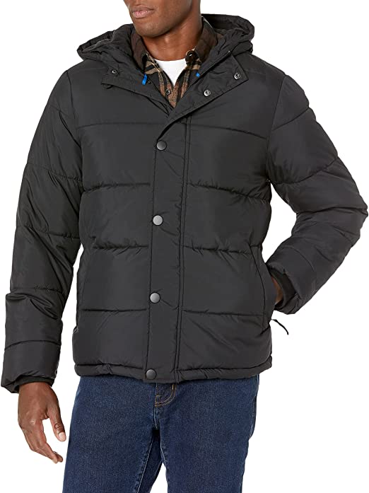 Amazon Essentials Mens Heavyweight Long-Sleeve Hooded Puffer Coat