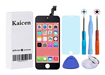 OEM iPhone 5C LCD Display Touch Screen Replacement Digitizer Frame Assembly Full Set with Free Tools and Professional Glass Screen Protector for iPhone 5C(4.0 inches)Only black