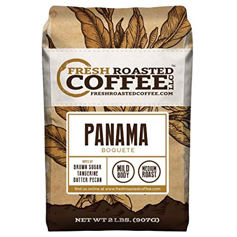 Fresh Roasted Coffee LLC, Panama Boquete Coffee, Single Origin, Medium Roast, Whole Bean, 2 Pound Bag