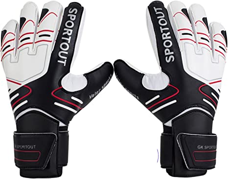 Sportout Youth&Adult Goalie Goalkeeper Gloves,Strong Grip for The Toughest Saves, with Finger Spines to Give Splendid Protection to Prevent Injuries,3 Colors