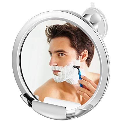 Jerrybox Fogless Mirror with Built-in Razor Holder, Fog-Free Bathroom Shaving Mirror with Powerful Locking Suction, 360¡ãRotating Adjustable Arm for Easy Viewing, Guaranteed Not to Fog