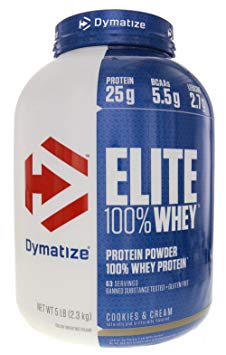 Dymatize Nutrition Elite Whey Protein Powder, Cookies & Cream, 5 Pound