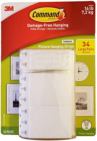 Indoor Picture Hanging Strips 34 Large Pairs 68 Strips