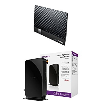 ASUS Dual-Band Wireless Router (RT-AC56U) & NETGEAR DOCSIS 3.0 High Speed Cable Modem Bundle