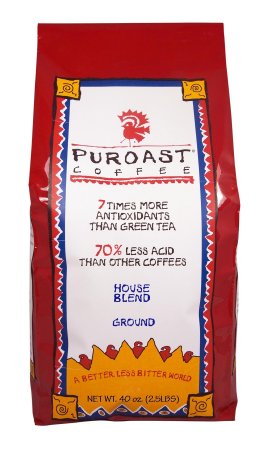 Puroast Low Acid Coffee House Blend Drip Grind 25-Pound Bag