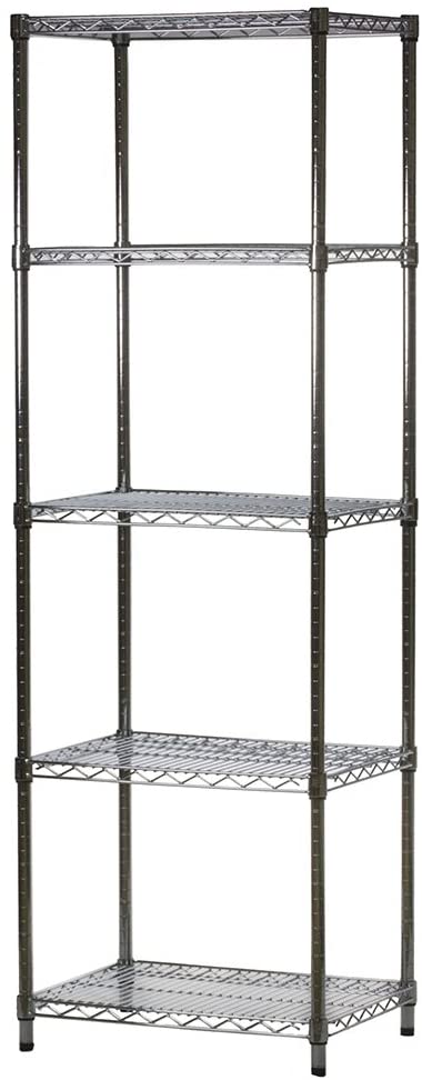 18" d x 24" w x 72" h Chrome Wire Shelving with 5 Shelves