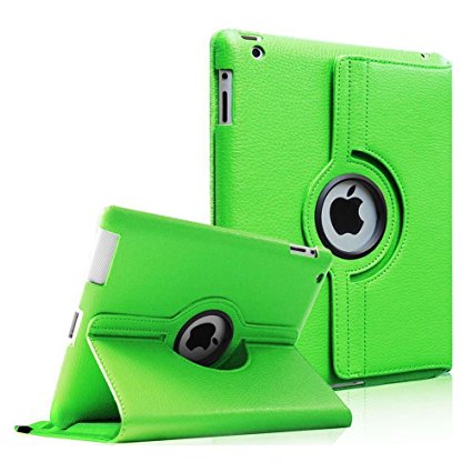 Fintie Apple iPad 2/3/4 Case - 360 Degree Rotating Stand Smart Case Cover for iPad with Retina Display (iPad 4th Generation), the new iPad 3 & iPad 2 (Automatic Wake/Sleep Feature) - Green