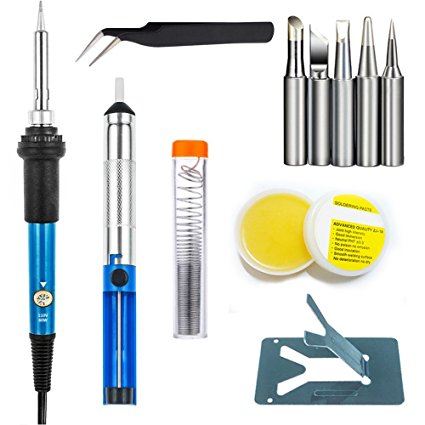 Aurosports 8-in-1 Electronic Soldering Iron Kit with Tool Carry Case