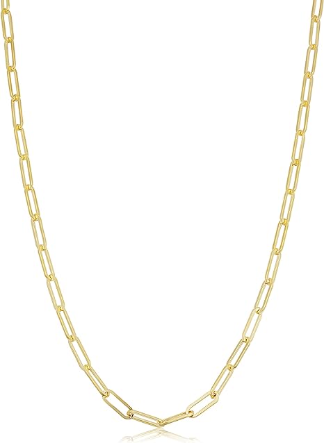 Solid 14k Yellow Gold Filled 2.5 mm Paperclip Chain Necklace Minimalist Jewelry for Women (16, 18, 20, 24 30 or 36 inch)
