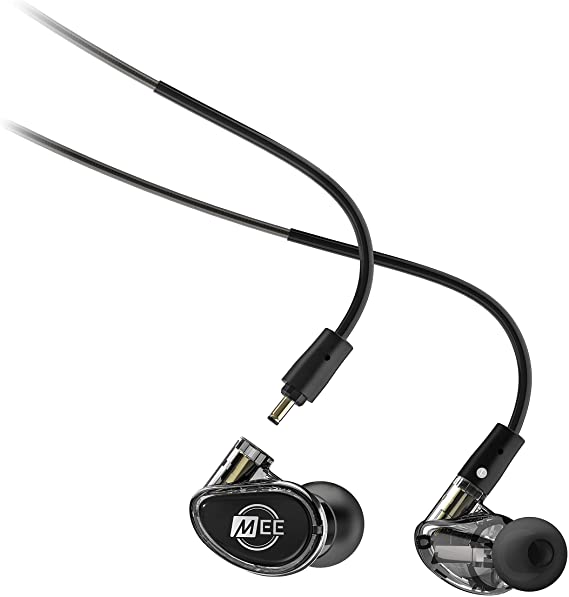 MEE Professional MX1 PRO Customizable Noise-Isolating Universal-Fit Modular Musician’s in-Ear Monitors (Smoke)