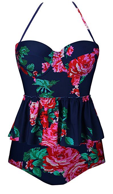 Womens Bathing Suits Tankini Swimsuits For Women High Waisted Retro Swimsuit Two Piece