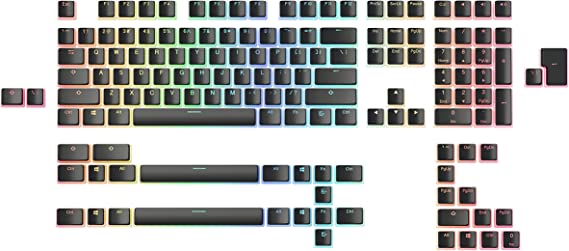 Glorious Aura V2 (Black) - PBT Pudding Keycaps for Mechanical Keyboards - ANSI (US), ISO Compatible - Supports Full Size, TKL, 75%, 60% Layouts