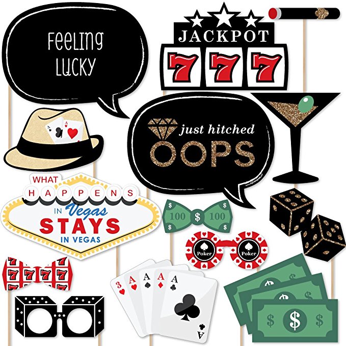 Las Vegas - Casino Photo Booth Props Kit - 20 Count