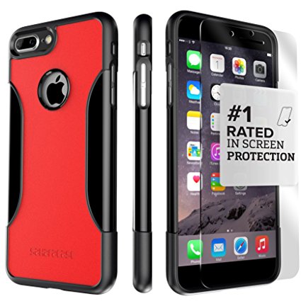 iPhone 7 Plus Case, (Black Red) SaharaCase Protective Kit Bundle with [ZeroDamage Tempered Glass Screen Protector] Rugged Protection Anti-Slip Grip [Shockproof Bumper] Slim Fit - Viper