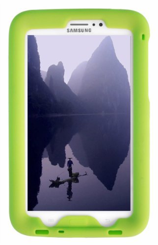 Bobj Rugged Case for Samsung Galaxy Tab 3 7-inch Tablet, Wi-Fi and 3G/4G Models, Tab3 7-inch Kid's Edition. (Not for Tab3 Lite, Tab2, or Earlier Models) - BobjGear Protective Cover (Gotcha Green)