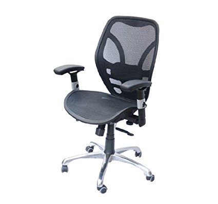 HomCom Black Deluxe Mesh Ergonomic Office Desk Computer Task Chair