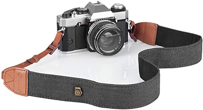 TARION Camera Strap Shoulder Neck Strap Vintage Belt Photography Straps for DSLR SLR Cameras (Denim-Black)