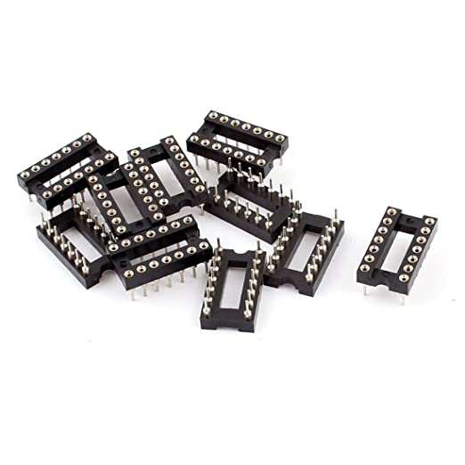 uxcell 10 Pieces 2.54 mm Pitch 14 Pins Round Hole Soldering DIP IC Socket Adaptor