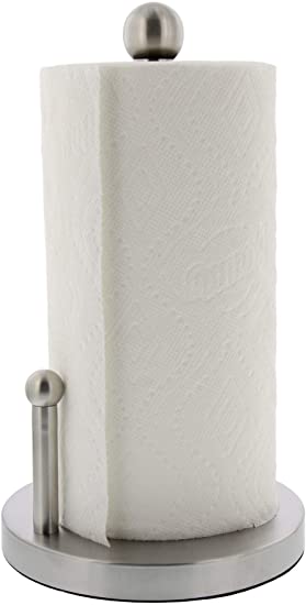 Cuisinart Stainless Steel Paper Towel Holder with Non-Slip Weighted Base, Stainless Steel Arm for Tear Assistance, Countertop Paper Towel Dispenser, Fits Any Size Kitchen Towel Roll