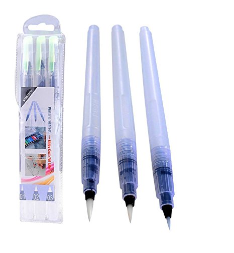 Water Brush Pen Set Xpassion Artist Paint Bruh Pen 3pcs [Guaranteed Satisfaction]