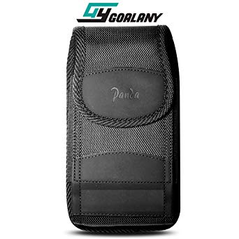 GOALANY Universal Holster Case for Extra Large Phone [Durable Leather Nylon Flip Pouch] For iPhone X / iPhone 8 Plus / iPhone 7 Plus/ 6 6s Plus/Galaxy s8 / Edge,Note 8,Pixel 2 XL Belt Clip Holder (L5)