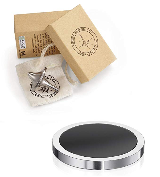 ForeverSpin Titanium Top and Spinning Base Pack - World Famous Spinning Tops