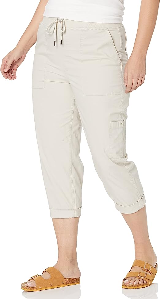 Gloria Vanderbilt Women's Pull on Drawstring Cargo Capri