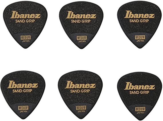 Ibanez PPA16MSG Wizard Series, Sand Grip Picks 6 Pack 0.8mm (PPA16MSGBK)