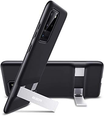 ESR Metal Kickstand Compatible with Samsung Galaxy S20 Ultra Case, Vertical and Horizontal Stand, Reinforced Drop Protection, Flexible TPU Case for Samsung Galaxy S20 Ultra 5G, Solid Black