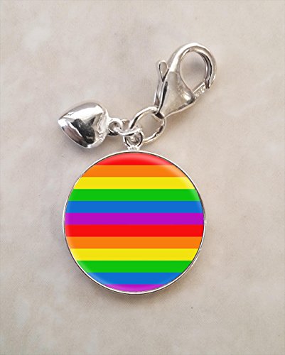 LGBT Gay Lesbian Bisexual Transgender Rainbow .925 Sterling Silver Charm