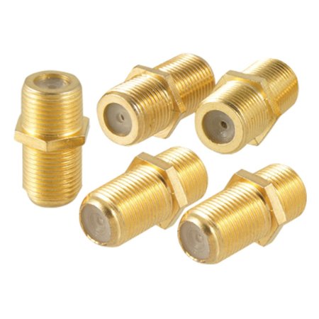 uxcell 5 Pcs F-Type Female to Female Coaxial Barrel Coupler Adapter Connector