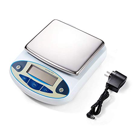 Lab Digital Balance Scale Analytical Precision Electronic Weighing Scale LCD Jewelry Counting Scale Scientific Instrument for Laboratory Pharmacy Chemical School Food Kitchen Store(5000g/0.01g)