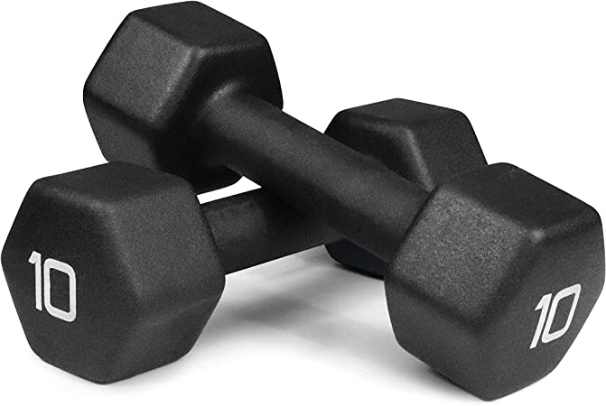 WF Athletic Supply BLACK Neoprene Dumbbells, Non-Slip & Hex Shape, Great for Strength Building & Weight Loss, Perfect for Home Use and Small Personal Training Studio