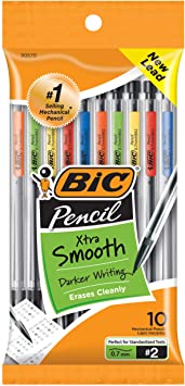 Mechanical Pencil, Clear Barrel, Medium Point, 0.7mm, 10-Count, Packaging May Vary
