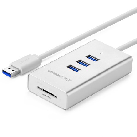 Ugreen 3 port USB 3.0 Hub with SD TF Card Reader Slot for iMac, MacBook, MacBook Pro, MacBook Air, Mac Mini, or any PC Aluminum