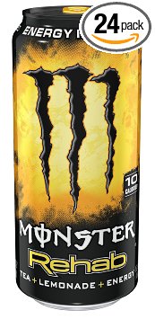 Monster Rehab, Tea   Lemonade   Energy, 15.5 Ounce (Pack of 24)