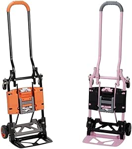 COSCO Shifter Folding Hand Truck and Cart, 300 lb Capacity, Orange and Pink