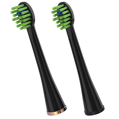 Waterpik Replacement Brush Heads for Sonic-Fusion Flossing Toothbrush SFRB-2EB, 2 Count Black